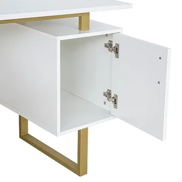 Stylish Techni Mobili Desk with Storage and Gold Legs
