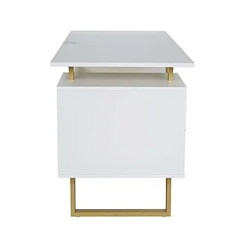 Stylish Techni Mobili Desk with Storage and Gold Legs