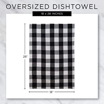 DII Kitchen Dishtowel Set - 5 Assorted Woven Towels, 18x28