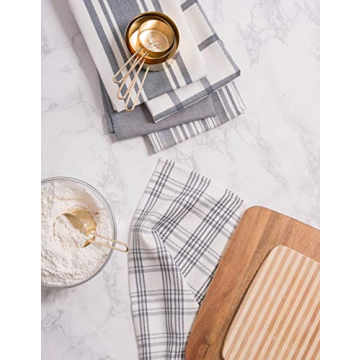 DII Kitchen Dishtowel Set - 5 Assorted Woven Towels, 18x28