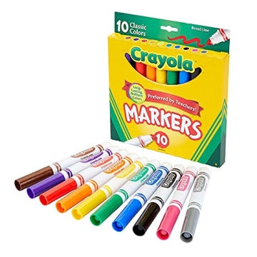 Crayola Broad Line Markers, Classic Colors, 10 Pack