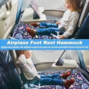 Airplane Seat Extender for Kids, Miuudby Toddler Airplane Bed with Side Pocket for Baby Plane Travel...