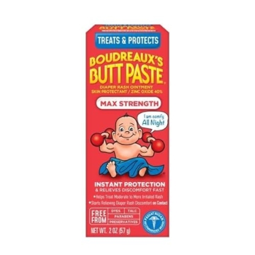 Boudreaux's Butt Paste Maximum Strength Diaper Rash Cream 2 oz Pack
