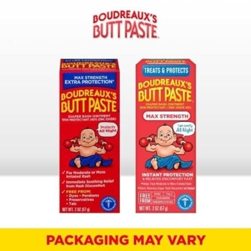 Boudreaux's Butt Paste Maximum Strength Diaper Rash Cream 2 oz Pack