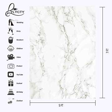 LYLYCTY 5×7 ft Marble Texture Pattern Studio Photography Backdrop Props BG941