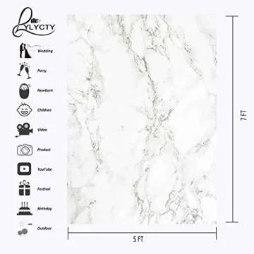 LYLYCTY Marble Texture Photography Backdrop 5x7 ft