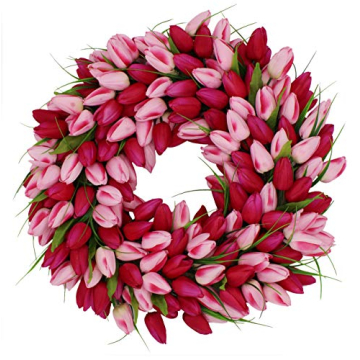 The Wreath Depot Pink Medley Tulip Wreath - 19 inches of Beauty