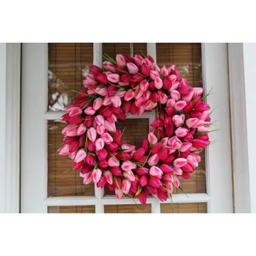 Elegant Pink Medley Tulip Wreath for Any Occasion