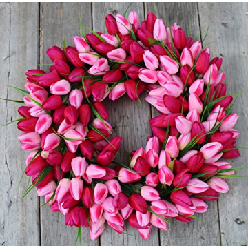 Elegant Pink Medley Tulip Wreath for Any Occasion