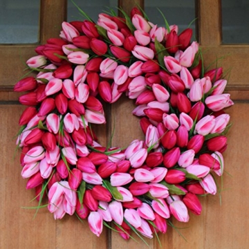 Elegant Pink Medley Tulip Wreath for Any Occasion