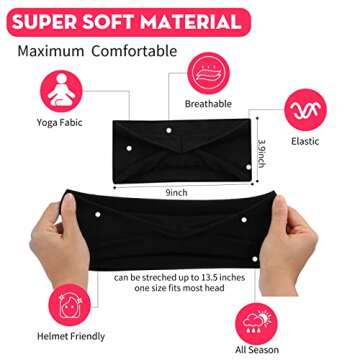 RITOPER Wide Elastic Headbands for Women - 6 Pack