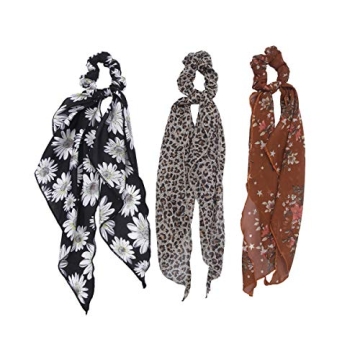 Stylish Scarf Scrunchies for Thick Hair - 6 Pack