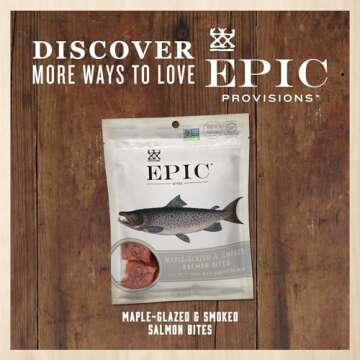 EPIC Snack Strips, Smoked Salmon, Paleo Friendly, 0.8 oz Strips, 10 ct