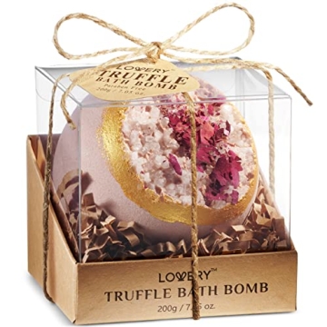 Valentine Gifts for Mom from Daughter & Son, Elegant Truffle Bath Bombs with Coarse Sea Salt, Essent...