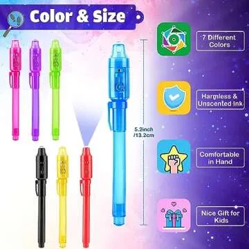 Joycover Valentines Day Gifts for Kids, Invisible Ink Pen with UV Light for Kids, 28PCS Spy Pen Party Favors for Kids 4-8 8-12, Valentines for Kids Classroom School Goody Bag Stuffers for Boys Girls