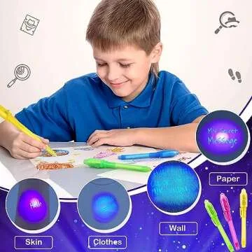 Joycover Valentines Day Gifts for Kids, Invisible Ink Pen with UV Light for Kids, 28PCS Spy Pen Party Favors for Kids 4-8 8-12, Valentines for Kids Classroom School Goody Bag Stuffers for Boys Girls