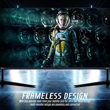 GTEK 24 Inch Gaming Monitor IPS, 165Hz Frameless Display Full HD 1920 x 1080P, IPS Technology 1ms, Supports 144Hz HDR, FreeSync, DisplayPort/HDMI, VESA - F2465P
