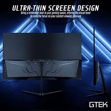 GTEK 24 Inch Gaming Monitor IPS, 165Hz Frameless Display Full HD 1920 x 1080P, IPS Technology 1ms, Supports 144Hz HDR, FreeSync, DisplayPort/HDMI, VESA - F2465P