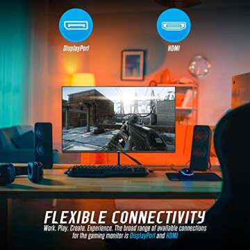 GTEK 24 Inch Gaming Monitor IPS, 165Hz Frameless Display Full HD 1920 x 1080P, IPS Technology 1ms, Supports 144Hz HDR, FreeSync, DisplayPort/HDMI, VESA - F2465P