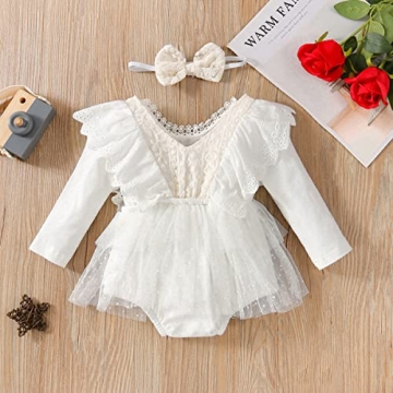 Charming Baby Girl Lace Romper with Headband Set