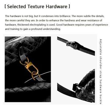 JINMANXUE Vegan Leather Woven Boston Bag for Women