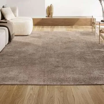 JONATHAN Y SEU100G-8 Haze Solid Low-Pile Indoor Area-Rug Casual Contemporary Solid Traditional Easy-Cleaning Bedroom Kitchen Living Room Non Shedding, 8 ft x 10 ft, Beige