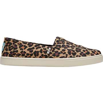 TOMS Women's Alpargata Cupsole Slip On Sneaker Tan Classic Leopard Print