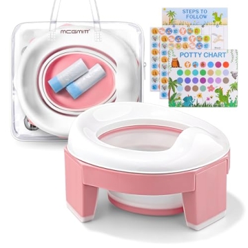 MCGMITT Portable Potty Seat for Kids Travel - Foldable Training Toilet Chair for Toddler Girls with ...