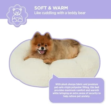 Lesure Calming Dog Bed - Plush Flower Shape for Cats