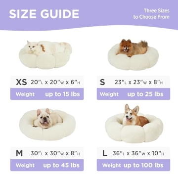 Lesure Calming Dog Bed - Plush Flower Shape for Cats