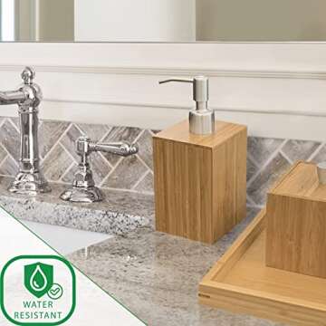 Seville Classics Bamboo Bathroom Organizer Set - 5 Pieces