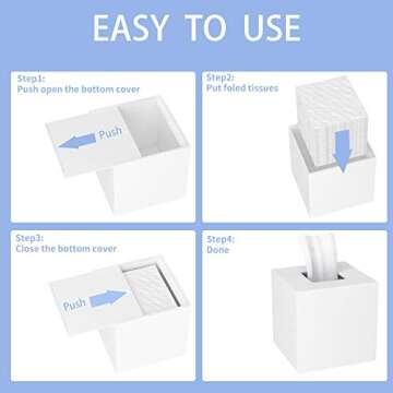 HIIMIEI Acrylic Tissue Box Cover 5.4x5.4x5.4'' Tissue Holder Napkin Dispenser for Home Office Restaurant-White