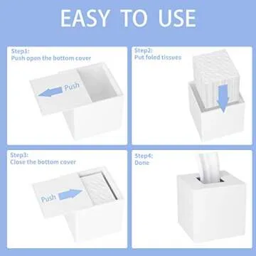 HIIMIEI Acrylic Tissue Box Cover 5.4x5.4x5.4'' Tissue Holder Napkin Dispenser for Home Office Restaurant-White