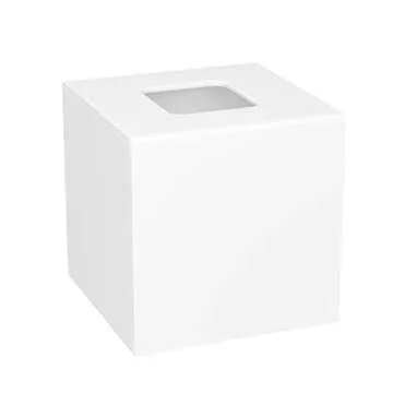 HIIMIEI Acrylic Tissue Box Cover 5.4x5.4x5.4'' Tissue Holder Napkin Dispenser for Home Office Restaurant-White
