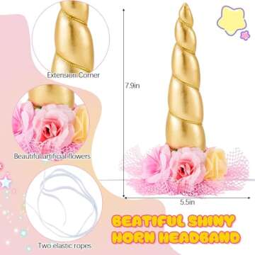 Juexica 23 Pcs Christmas Horse Costume & Unicorn Horn Set