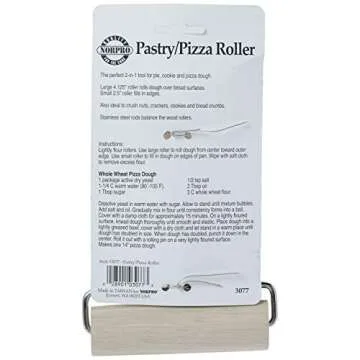 Norpro Wood Pastry/Pizza Roller - 2-in-1 Tool for Baking