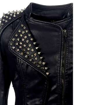 LFSS Women’s Punk Rivet Motorcycle Jacket - Stylish & Durable