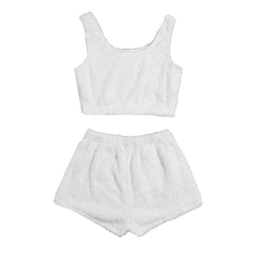 SweatyRocks Women's Fuzzy Pajamas Set - Cozy and Adorable Fleece Outfit