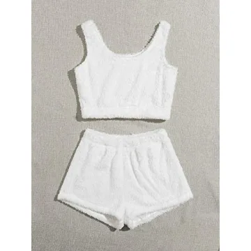 SweatyRocks Women's Fuzzy Pajama Set - Cozy Loungewear