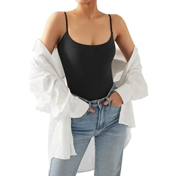 SUUKSESS Women's Stylish Square Neck Bodysuit for Any Occasion