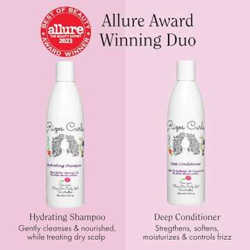 Rizos Curls Wash Day Bundle, Hydrating Shampoo & Deep Conditioner Bundle, Gently Cleanse and Hydrate...