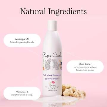 Rizos Curls Wash Day Bundle, Hydrating Shampoo & Deep Conditioner Bundle, Gently Cleanse and Hydrate Curly Hair, Moisturize Scalp & Hair, Clean & Natural Ingredients for all Hair Types 1a - 4c