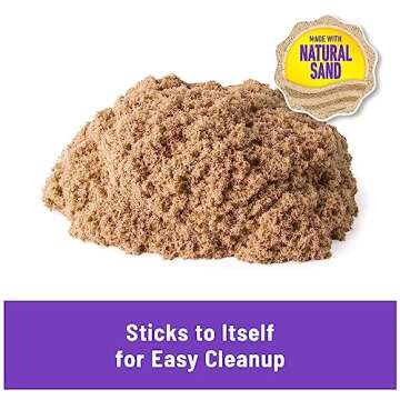 Kinetic Sand, 5.5lbs (2.5kg) Natural Brown Play Sand for Arts and Crafts, Sandbox, Moldable Sensory Toys for Kids Ages 3 and up