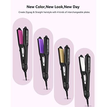 Terviiix Hair Crimper with 4 Interchangeable Plates