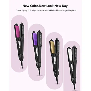 Terviiix Hair Crimper with 4 Interchangeable Plates