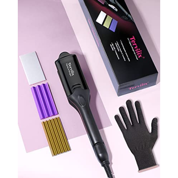 Terviiix Hair Crimper with 4 Interchangeable Plates
