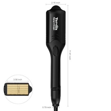 Terviiix Hair Crimper with 4 Interchangeable Plates