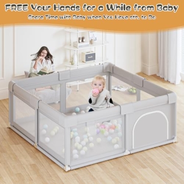 Hiaksedt Eco-Friendly Baby Playpen 50x50 Inch Safe and Spacious
