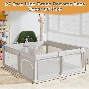 Hiaksedt Eco-Friendly Baby Playpen 50x50 Inch Safe and Spacious