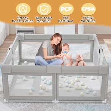 Hiaksedt Eco-Friendly Baby Playpen 50x50 Inch Safe and Spacious